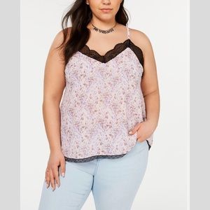 1.State Lace Trim Racerback Camisole, Floral Tank